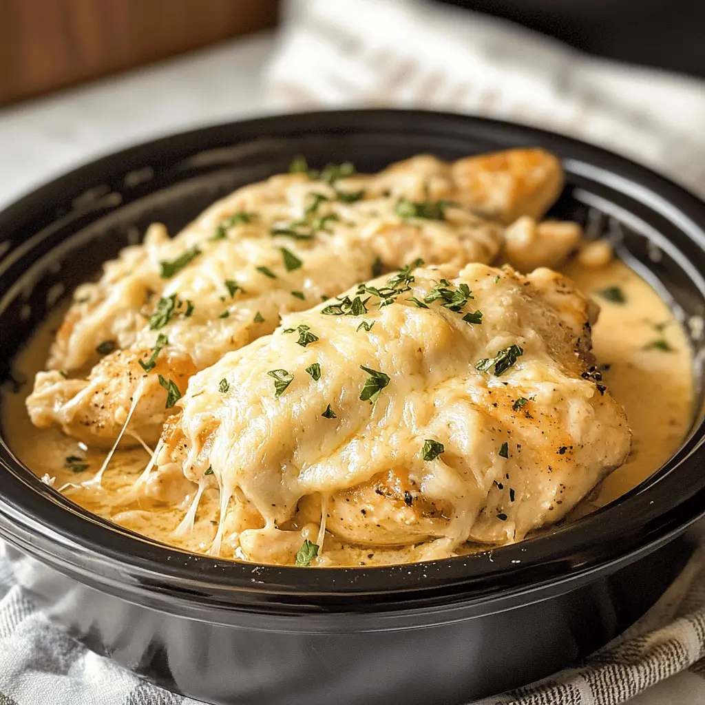 This 4 Ingredient Crockpot Garlic Parm Chicken is a quick and simple dinner solution that doesn't compromise on flavor! Made with juicy chicken, garlic, and a creamy parmesan sauce, it's perfect for busy weeknights or cozy family gatherings. Save this recipe for a hassle-free meal that everyone will love, served with your favorite sides!
