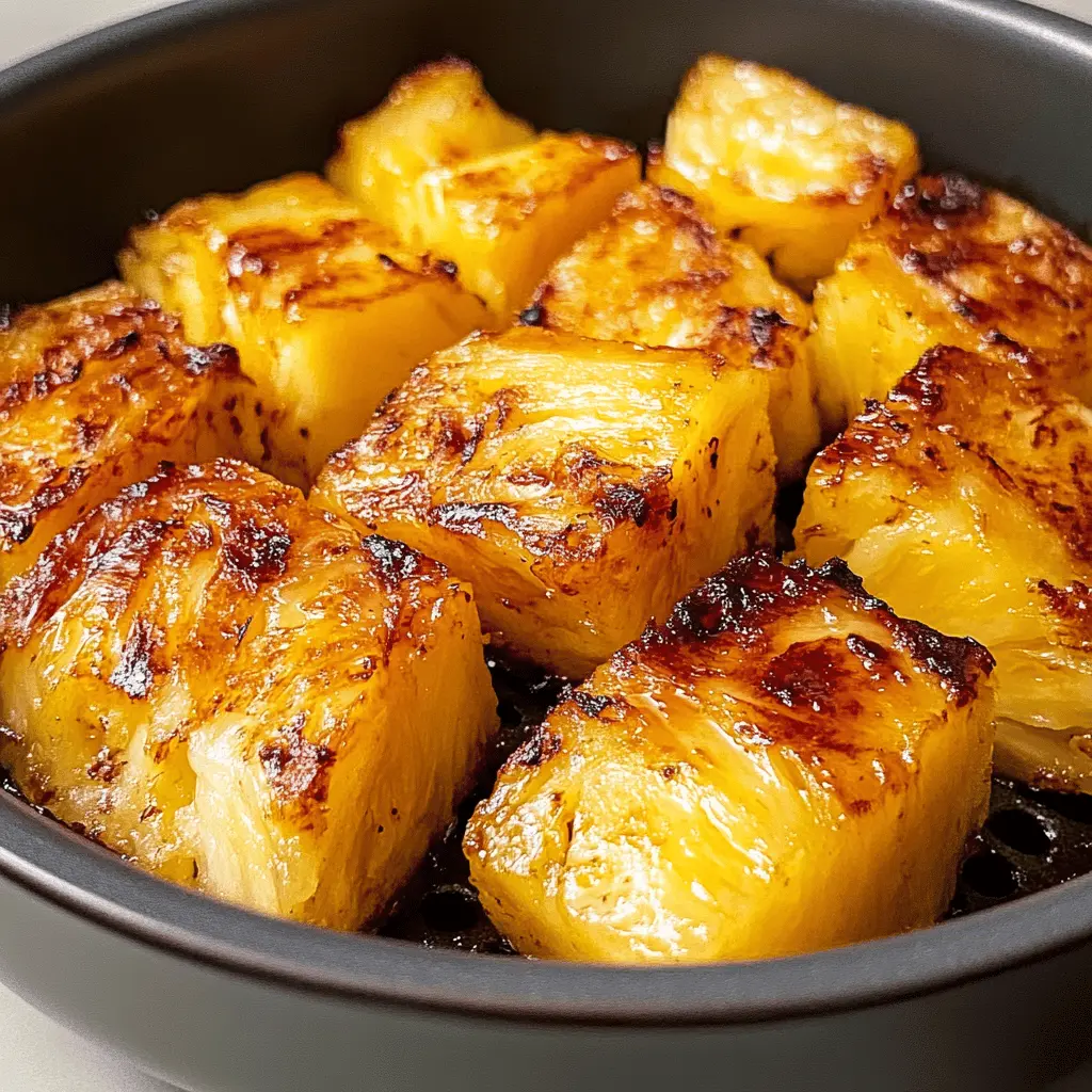 Sweet, juicy, and perfectly caramelized, this Air Fryer Grilled Pineapple is the ultimate summer treat! Made with fresh pineapple and a touch of cinnamon, it's a quick and healthy dessert or a fun addition to your barbecues. Save this recipe for your next get-together and impress your friends with this deliciously easy dish! 🍍✨