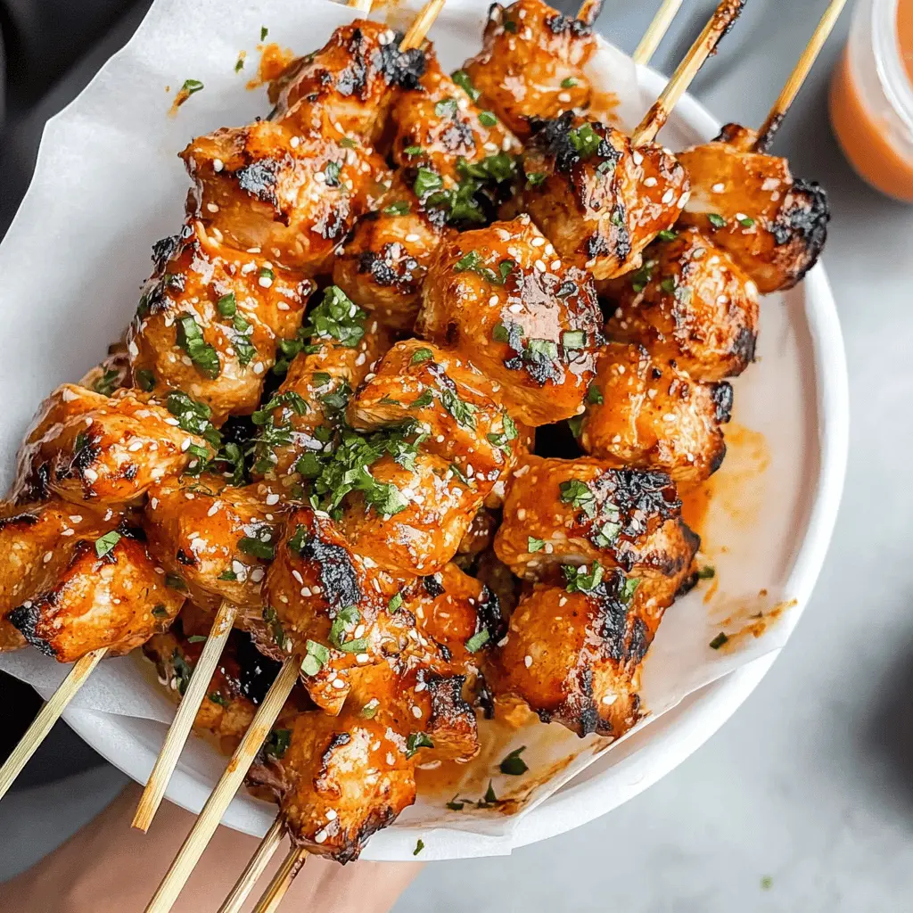 Get ready for a flavor-packed treat with these Bang Bang Chicken Skewers! Juicy chicken marinated in a spicy, creamy sauce creates the perfect balance of heat and richness. Ideal for barbecues, parties, or a weeknight dinner, these skewers are sure to impress. Save this recipe for your next cooking adventure!