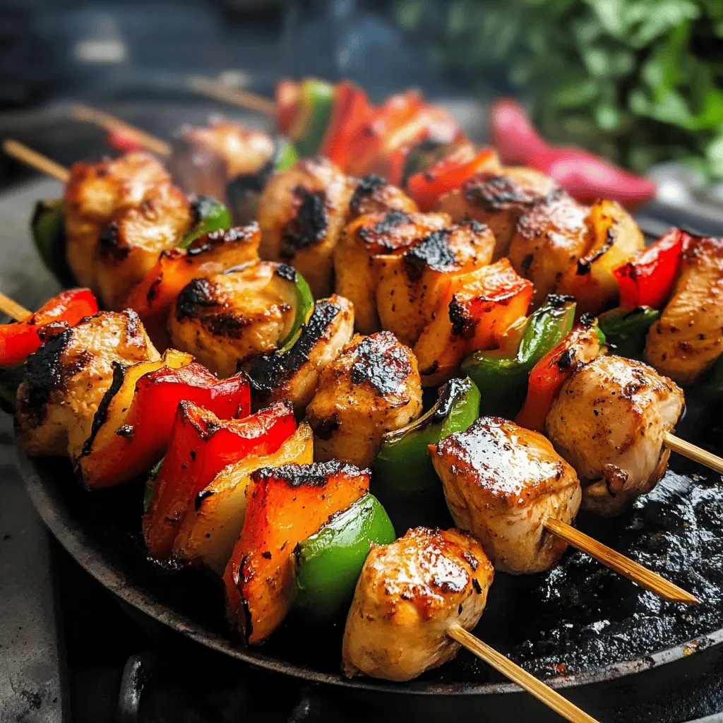 Get ready to enjoy these juicy Chicken Skewers marinated in a flavorful Chicken Kabob Marinade! Perfectly tender and packed with spices, these skewers are ideal for summer barbecues or quick weeknight dinners. Don't forget to save this recipe for your next grilling adventure or family cookout!