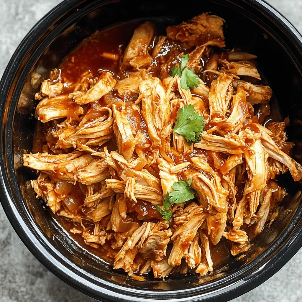 Get ready for a deliciously easy meal with this Crockpot BBQ Pulled Chicken! Tender chicken simmers in a rich, tangy BBQ sauce, making it the perfect dish for busy weeknights or game day gatherings. Serve it on buns or salad for a satisfying dinner. Don't forget to save this recipe for quick and tasty meals that everyone will love!