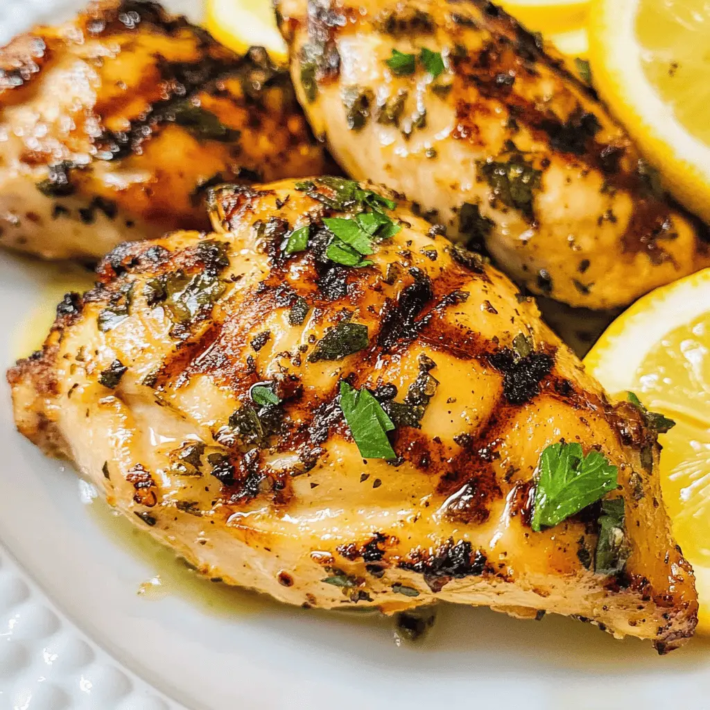 Looking for a simple yet flavorful dish? These Grilled Chicken Breasts with Lemon Garlic highlight juicy chicken infused with zesty lemon and aromatic garlic. Perfect for weeknight dinners or weekend gatherings, this recipe brings a burst of freshness to your table. Save this pin for a delicious meal idea for any occasion!