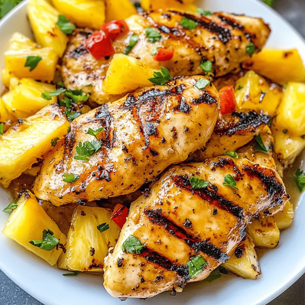Fire up your grill for this tropical delight! Our Grilled Mango Pineapple Chicken features juicy chicken marinated in a sweet and tangy mango-pineapple sauce. This recipe is perfect for summer barbecues or a quick dinner any night of the week. Save this pin for a burst of flavor that will have everyone asking for seconds! 🍗🍍🌞
