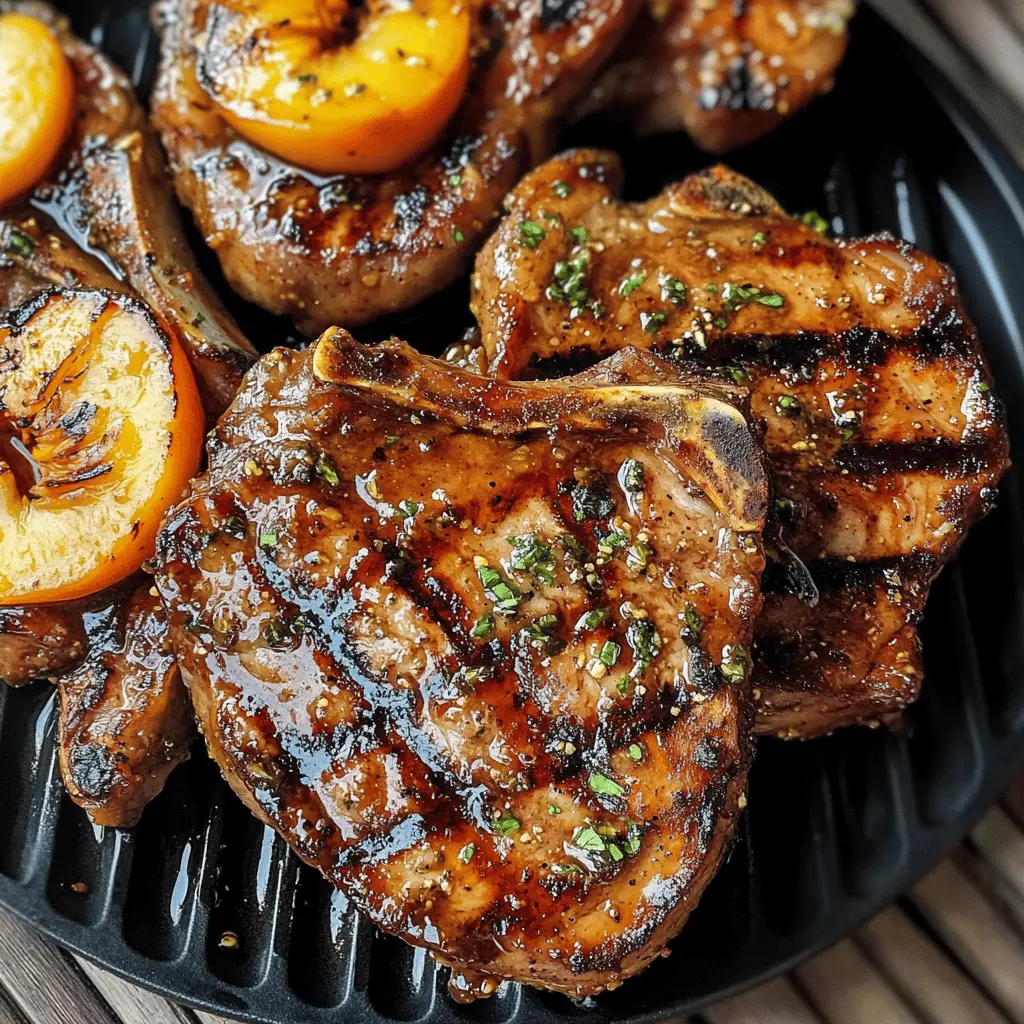 Fire up the grill for these juicy grilled pork chops with a spicy peach glaze! This dish combines tender meat with a sweet and tangy kick that's perfect for summer gatherings or weeknight dinners. With just a few ingredients, you can create a flavorful meal that everyone will love. Don’t forget to save this recipe for your next cookout!