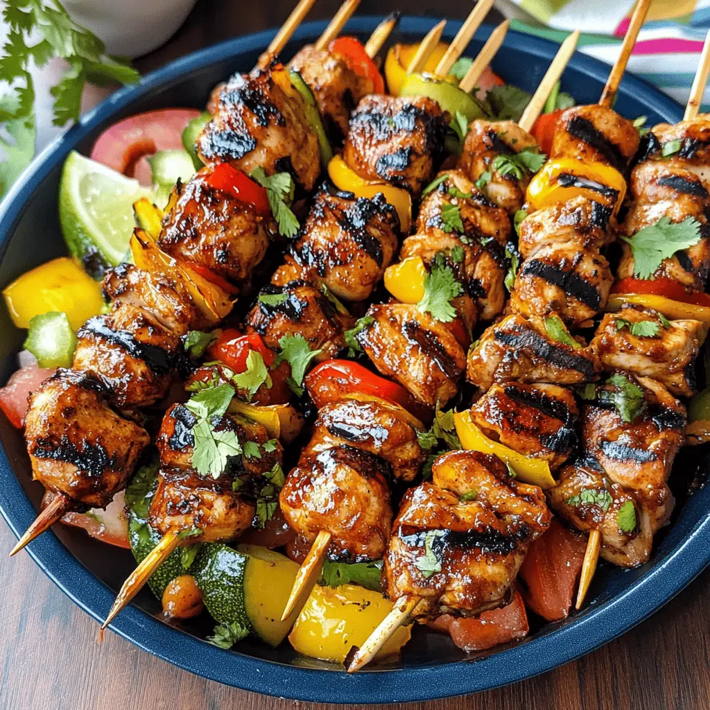 Spice up your mealtime with these mouthwatering Mexican Barbecue Chicken Skewers! Bursting with zesty flavors and made with tender chicken, fresh peppers, and a homemade marinade, this recipe is perfect for grilling season or casual weeknight dinners. Save this pin for your next barbecue or family gathering and enjoy deliciously easy skewers everyone will love!