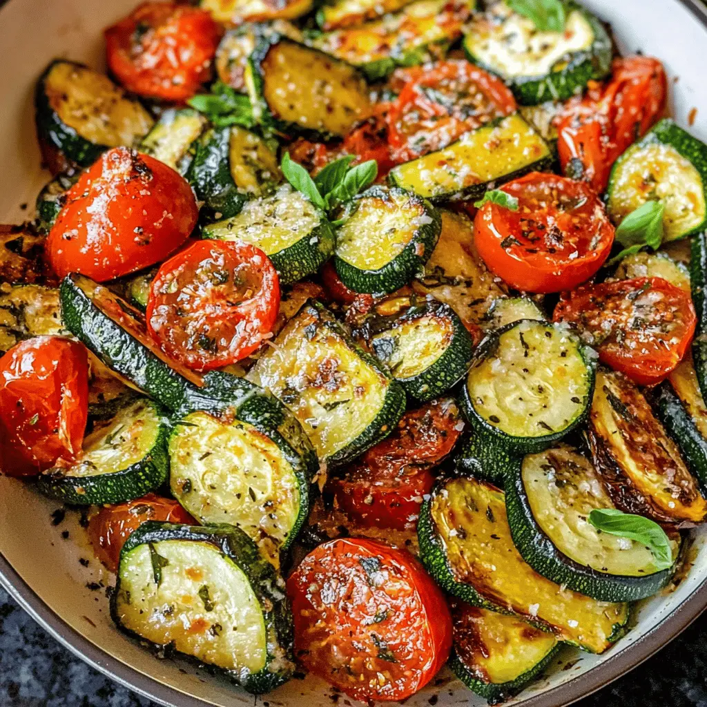 Get ready to enjoy a delightful dish with Roasted Parmesan Zucchini and Tomatoes! This recipe brings together fresh zucchini and juicy tomatoes, topped with crispy parmesan for a mouth-watering flavor. It’s the perfect side for dinner or a healthy snack. Don’t forget to save this delicious recipe for your next meal!