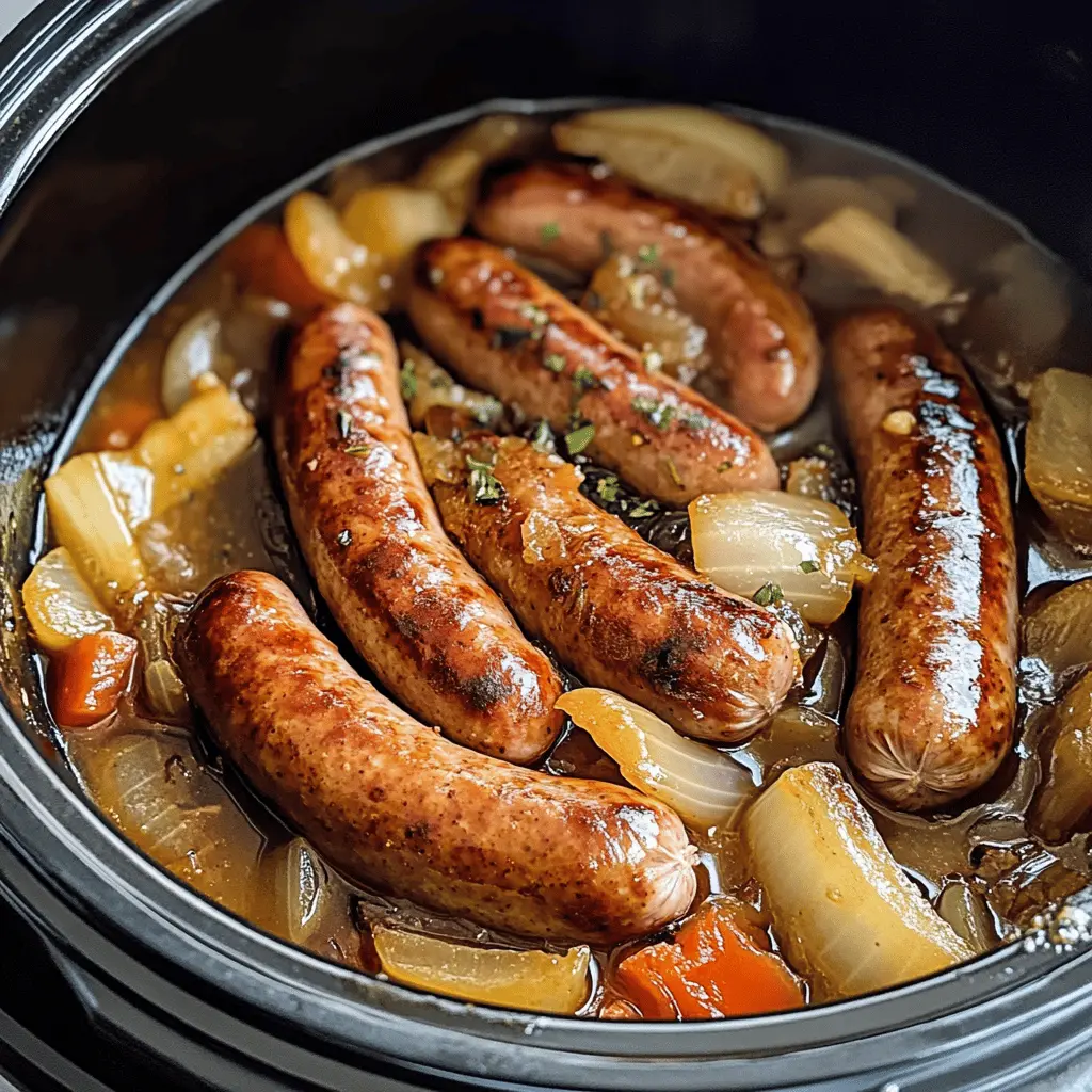Get ready for a mouthwatering treat with these Slow Cooker Beer Brats! Juicy bratwurst simmered in rich beer sauce, packed with flavor and perfect for game day or a cozy family dinner. Serve them in a bun or alongside your favorite sides. Don't forget to save this recipe for your next gathering!