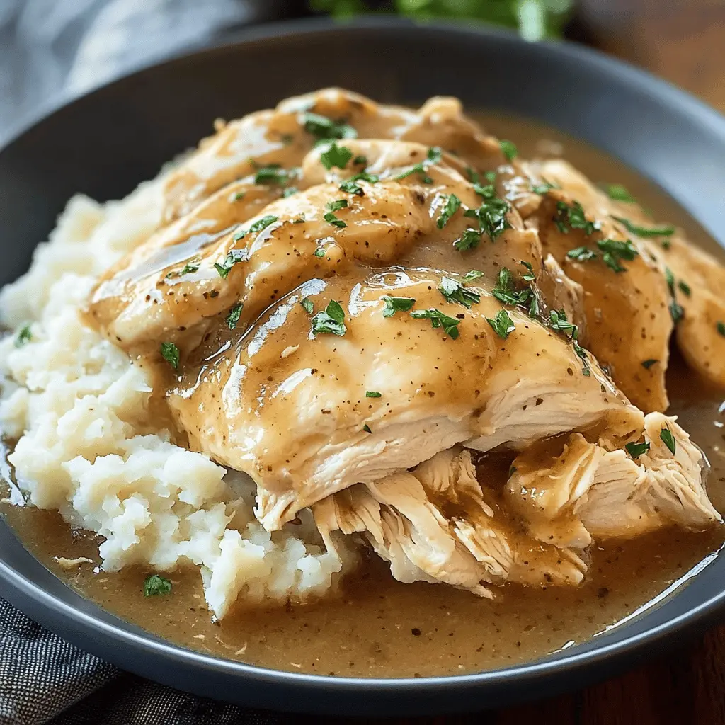 Transform your weeknight dinners with this easy Slow Cooker Chicken and Gravy recipe! Juicy chicken slow-cooked to perfection in a savory gravy makes for a comforting meal that you can set and forget. Perfect for family gatherings or a cozy night in. Save this pin now to enjoy a hassle-free dinner any night of the week!
