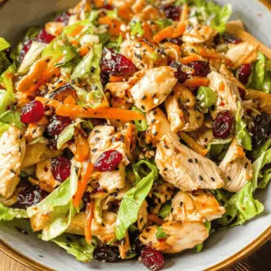 This Asian Chicken Cranberry Salad is a delightful combination of flavors and textures! Featuring tender chicken, crunchy veggies, and sweet cranberries, it’s a refreshing choice for lunch or a light dinner. Perfect for meal prep or a picnic, save this recipe to enjoy a nutritious and delicious meal anytime!
