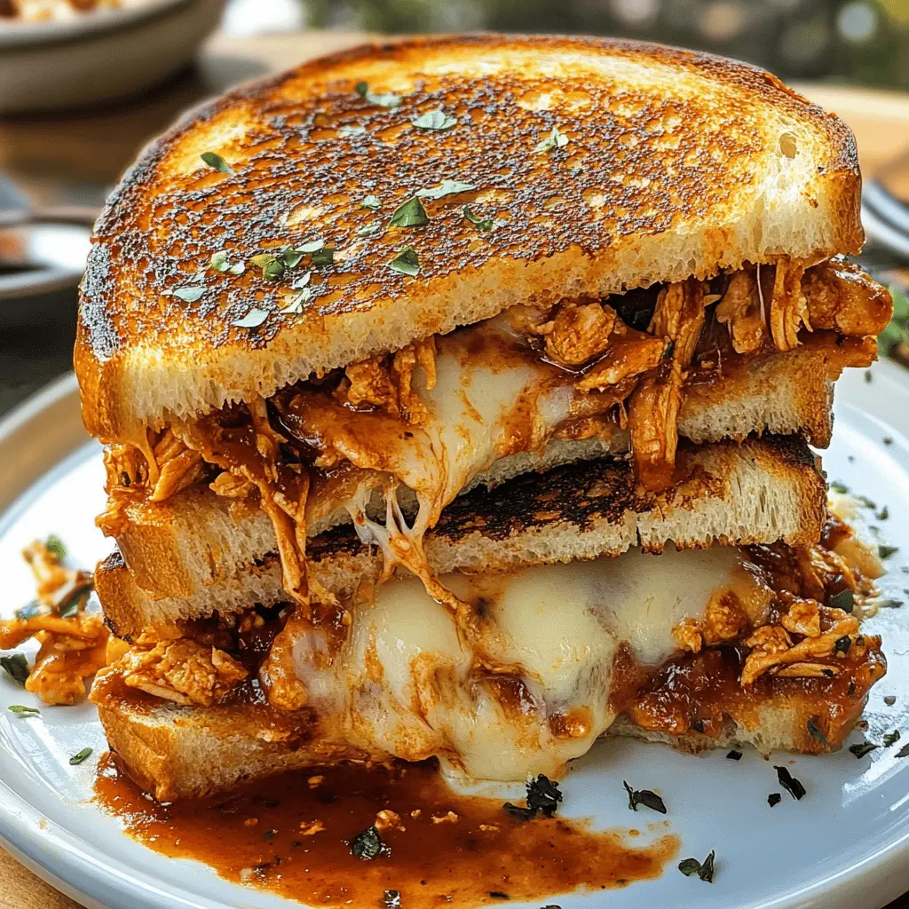 Get ready for a flavor explosion with this BBQ Chicken Grilled Cheese! Layered with tender, juicy chicken, melty cheese, and zesty BBQ sauce, this sandwich is a perfect blend of comfort and taste. It's quick to make and great for lunch or dinner. Save this recipe for your next meal and impress your family and friends!
