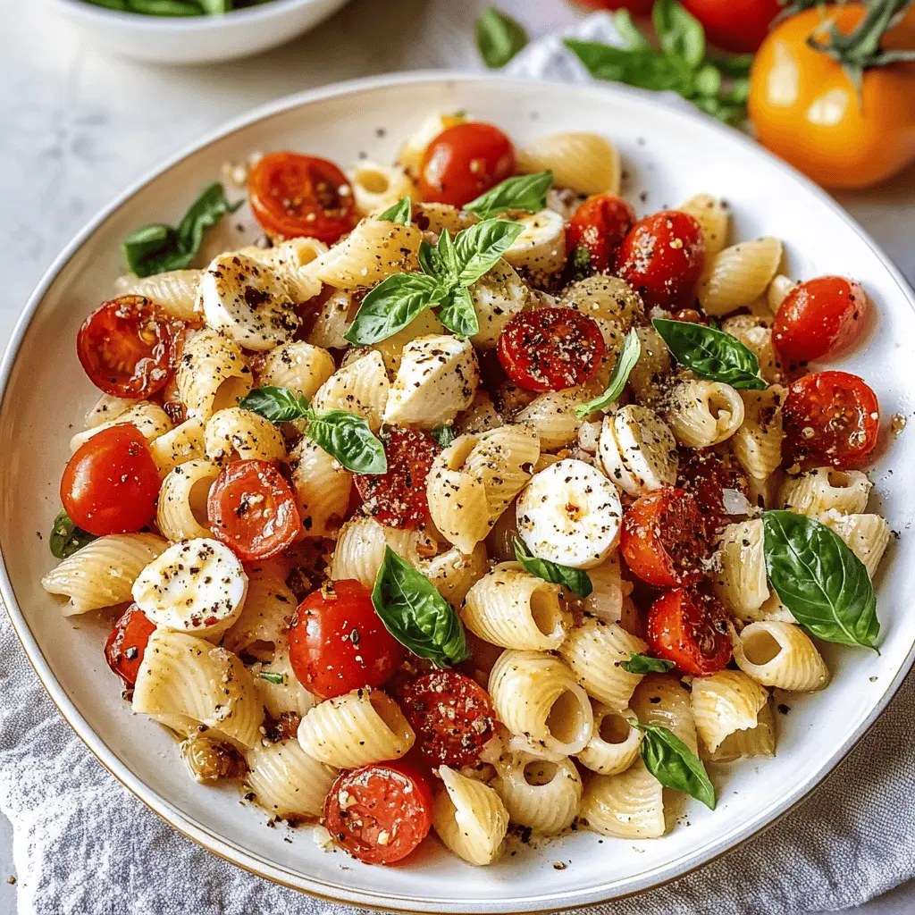 Fresh, vibrant, and loaded with flavor, this Best Caprese Pasta Salad is perfect for summer gatherings or a light dinner. Made with al dente pasta, juicy tomatoes, creamy mozzarella, and fragrant basil, it's a delightful twist on a classic. Save this recipe to impress your guests at picnics or BBQs!