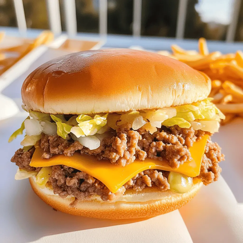 Looking for a fun twist on classic comfort food? These Big Mac Sloppy Joes combine all your favorite flavors from the iconic burger into a hearty and delicious dish. With juicy ground beef, tangy pickles, and special sauce, it's a meal the whole family will love! Save this recipe for game nights or any casual gathering when you need a crowd-pleaser!