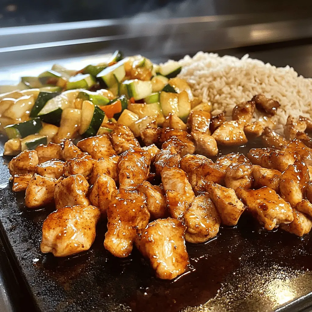 Elevate your dinner with this Blackstone Hibachi Chicken recipe! Juicy chicken pieces are cooked to perfection alongside colorful vegetables, all infused with savory garlic and soy sauce. It's a quick and delicious way to bring the flavors of a hibachi grill to your home. Save this recipe for your next family night or outdoor gathering!
