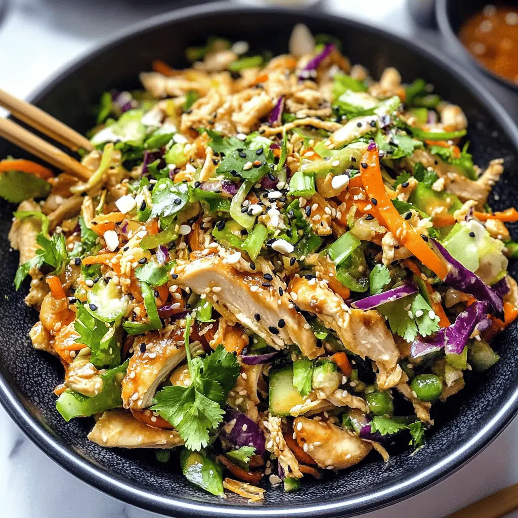 This Chinese Chicken Salad is a vibrant mix of fresh veggies, juicy chicken, and crunchy nuts, topped with a savory sesame-ginger dressing. Perfect for lunch or as a side for dinner gatherings, this dish is healthy, filling, and bursting with flavor. Save this recipe to impress your friends and family at your next get-together!