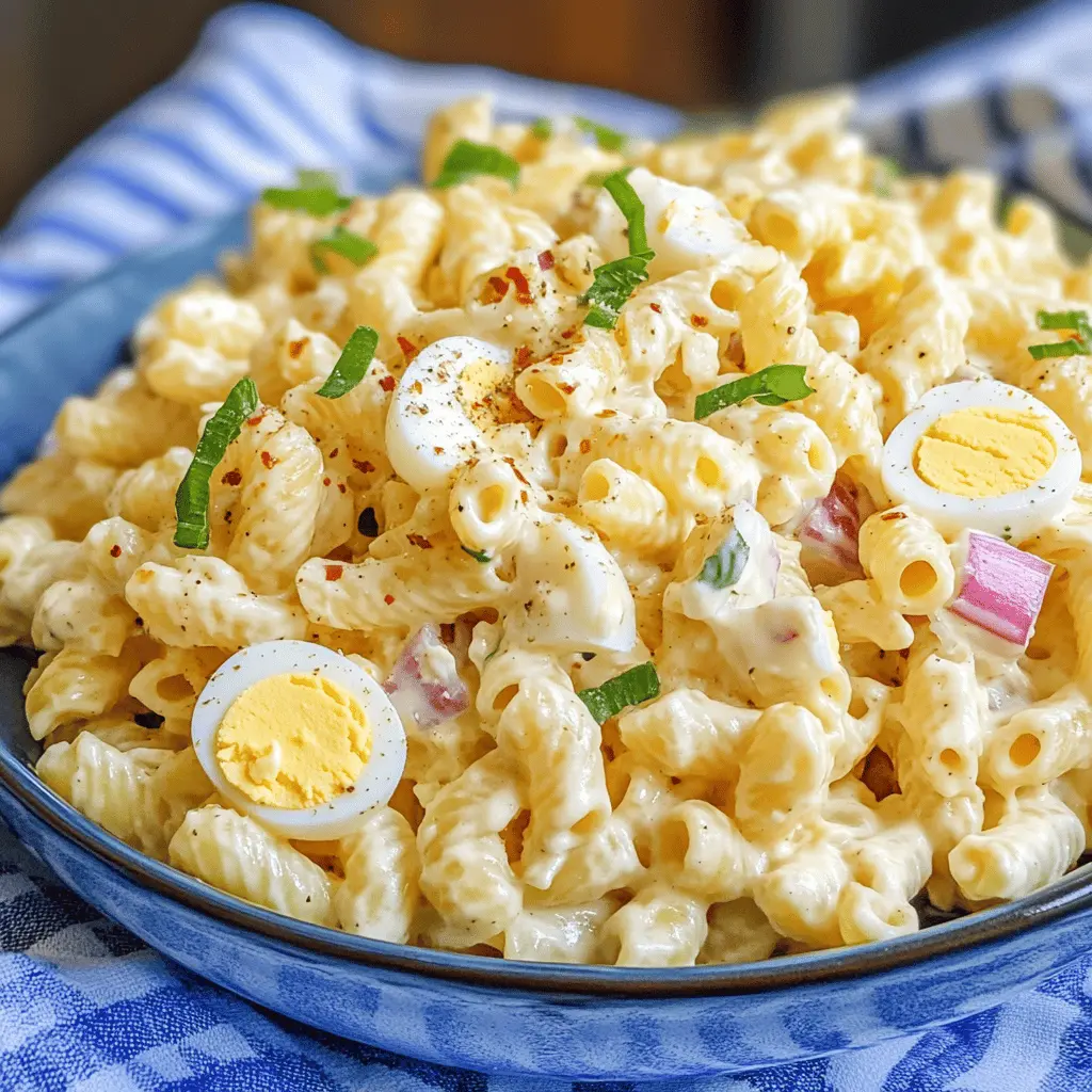 This Deviled Egg Pasta Salad is a delightful twist on a classic favorite! Packed with the creamy goodness of deviled eggs, it's a perfect blend of flavors that will tantalize your taste buds. Ideal for picnics, potlucks, or any casual gathering, this dish is sure to impress your guests. Save this recipe for your next barbecue or family get-together!