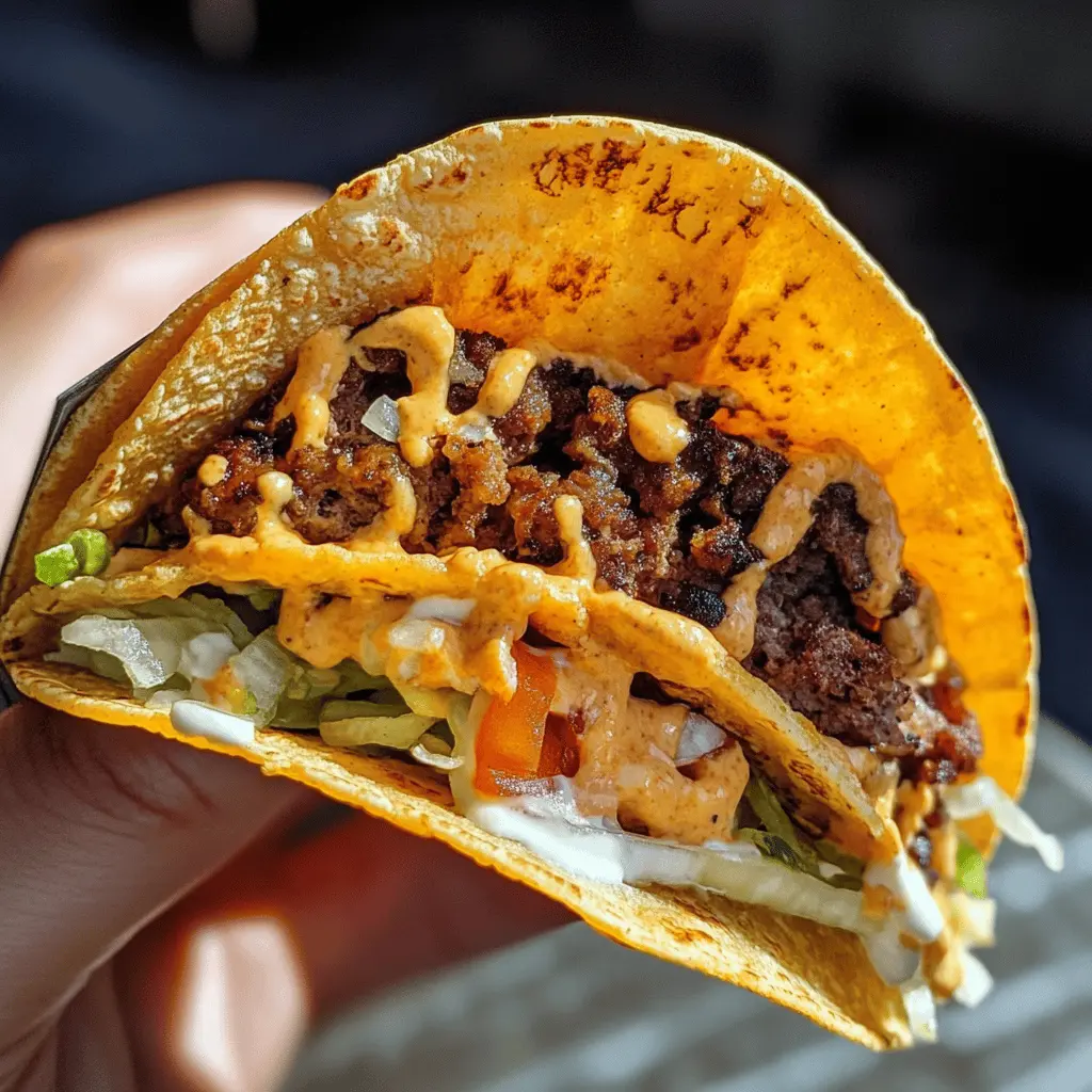 Get ready for a flavor-packed twist with these Easy Smash Burger Tacos! Juicy patties, melted cheese, and fresh toppings come together in warm tortillas for a fun and satisfying meal. Perfect for weeknight dinners or casual gatherings, these tacos will have everyone coming back for seconds. Save this recipe for your next taco night!