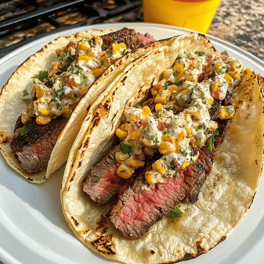 Treat your taste buds to these Grilled Steak Elote Tacos! Packed with juicy, grilled steak and sweet corn, these tacos bring a delightful twist to your taco night. Perfect for a summer barbecue or a cozy dinner, you'll want to save this recipe for your next fiesta!
