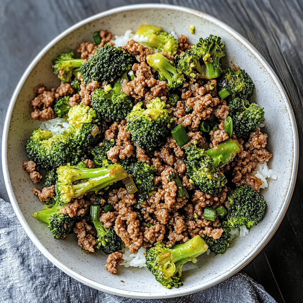 This Ground Beef and Broccoli dish combines tender bites of beef with fresh broccoli in a flavorful sauce. It's quick, easy, and perfect for busy weeknights! Ideal over rice or noodles, this recipe packs protein and nutrients into every bite. Save this pin for your next family dinner and enjoy a satisfying meal that's sure to please everyone!