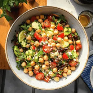 Brighten up your lunch with this refreshing Mediterranean Chickpea Salad! Packed with colorful veggies, protein-rich chickpeas, and zesty lemon dressing, it's perfect for meal prep or a quick light meal. This salad not only delights your taste buds but also fills you with nutrients. Save this recipe for your next gathering or a healthy weeknight dinner!