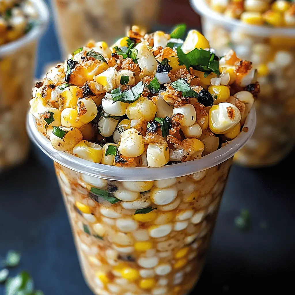 Treat yourself to delightful Mexican Corn Cups, or esquites, bursting with fresh flavors! This easy recipe combines sweet corn, zesty lime, and creamy cheese for a snack that's perfect for gatherings or an afternoon treat. Save this pin to whip up a vibrant, tasty side dish that your family and friends will love! Enjoy the fiesta in every bite!