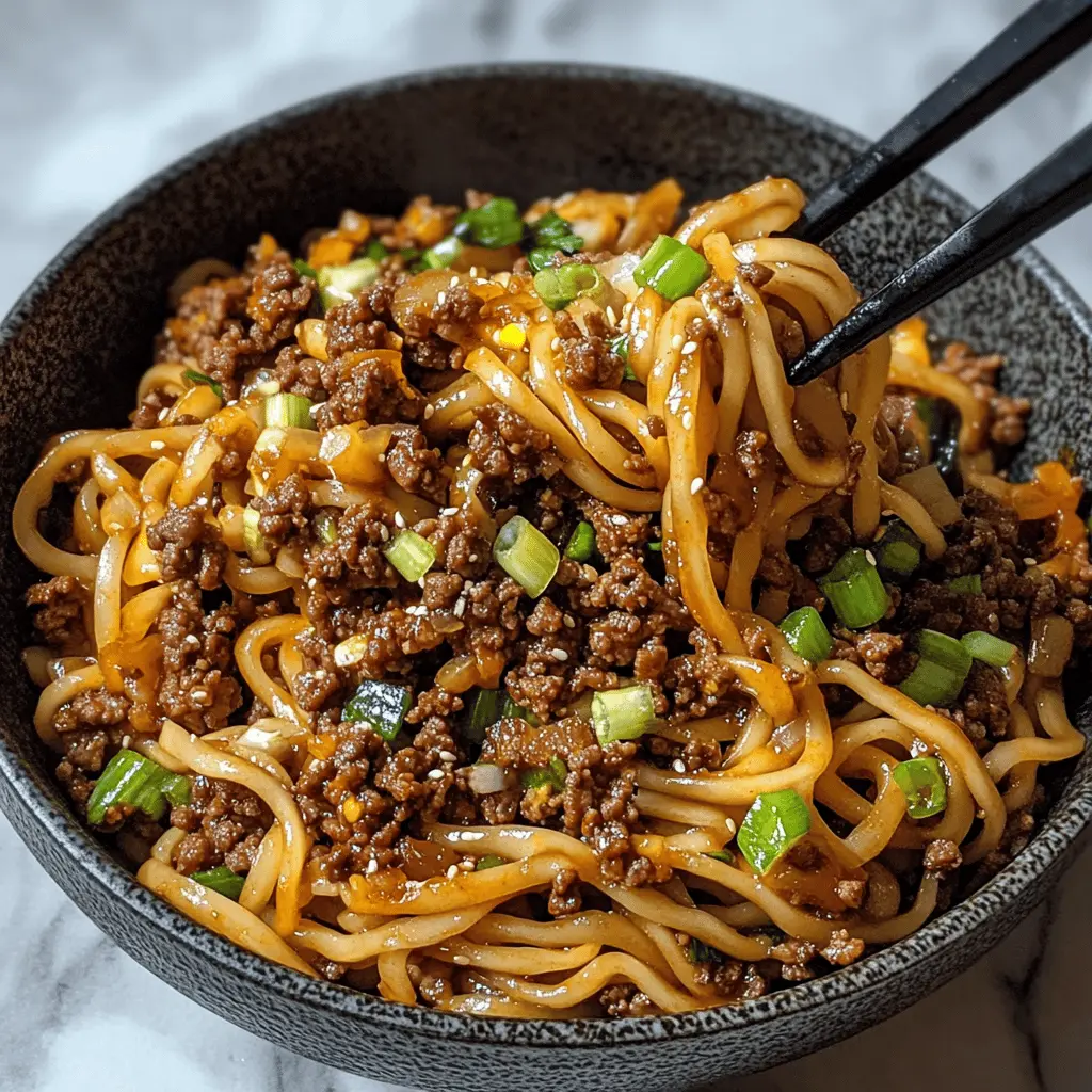 Looking for a hearty meal that’s quick to make? Try these Mongolian Ground Beef Noodles! This dish features savory ground beef, fresh veggies, and thick noodles tossed in a delicious soy sauce blend. Perfect for busy weeknights or meal prep! Be sure to save this recipe for when you want a comforting bowl of goodness.