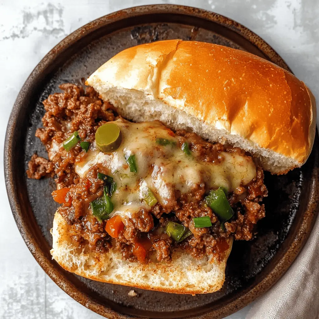 Take your taste buds on a wild ride with these Philly Cheesesteak Sloppy Joes! Perfectly seasoned ground beef combines with sautéed onions and peppers, all drenched in melty cheese. Ideal for busy weeknights or casual gatherings, this hearty dish brings comfort in every bite. Save this recipe to wow your family and friends at your next cookout!