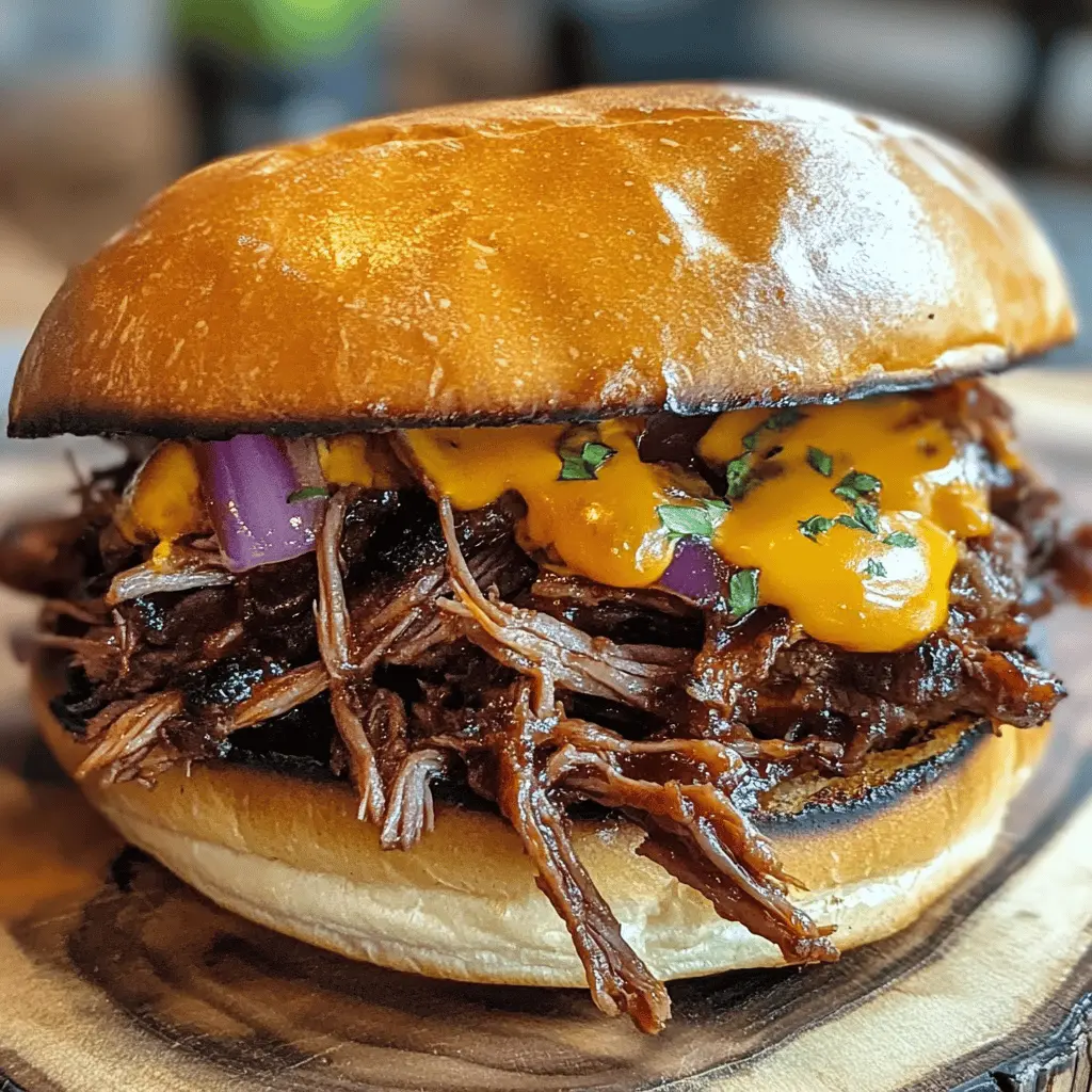 Get ready for a mouthwatering experience with these Pulled Beef Sandwiches! Slow-cooked until tender, this juicy beef is seasoned to perfection and served on soft rolls. Ideal for game day or a cozy family dinner, these sandwiches are sure to become a favorite! Save this recipe for a delicious meal that everyone will love!