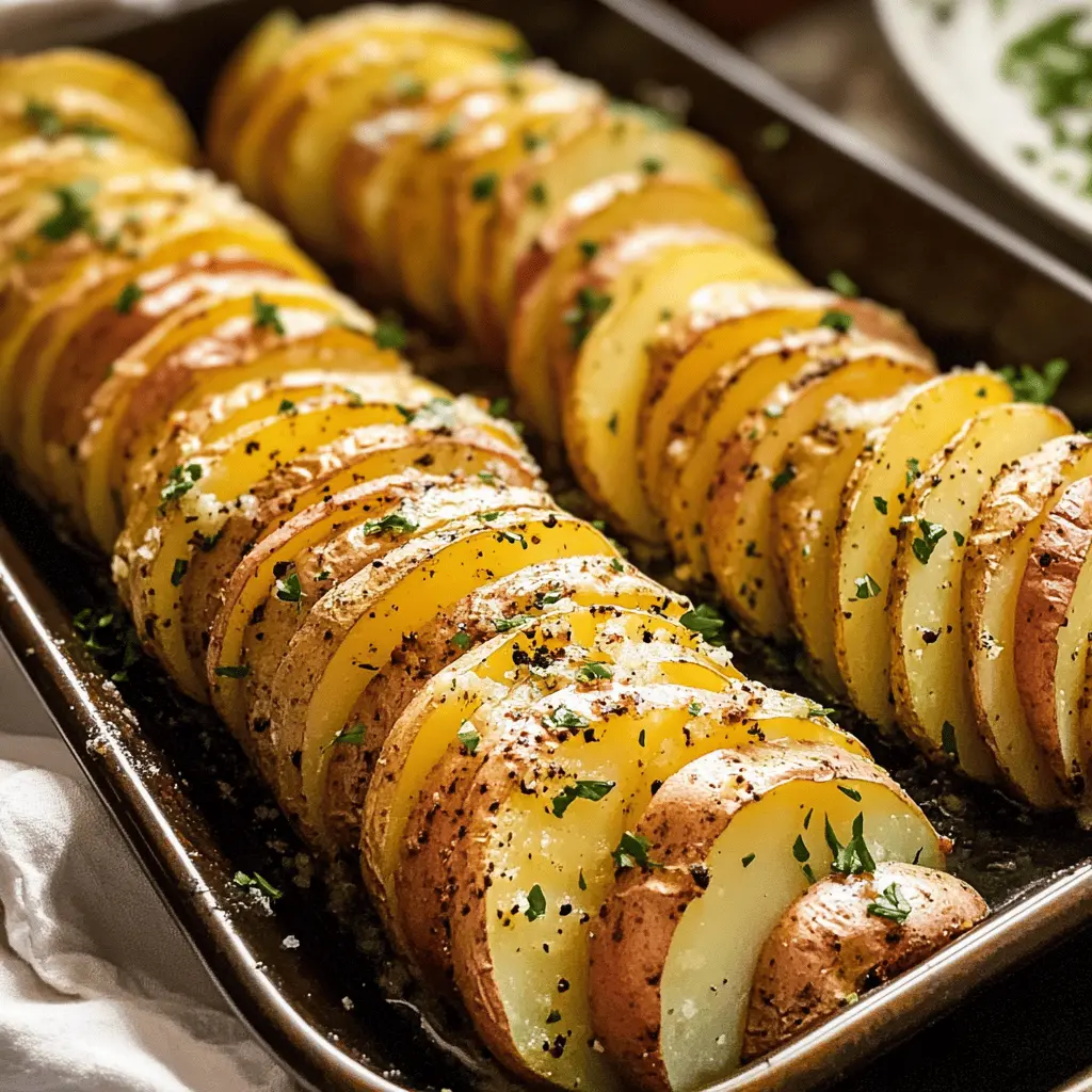 Crispy on the outside and fluffy on the inside, these sliced baked potatoes are a perfect side dish for any meal! With just a few simple ingredients, you can create a dish that's packed with flavor and looks stunning on the plate. Save this recipe for your next family dinner or gathering, and impress everyone with your cooking skills. Enjoy the deliciousness!