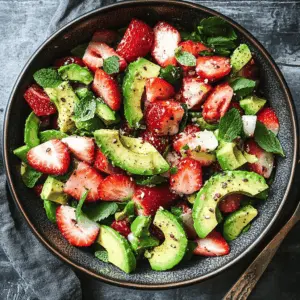 Brighten up your meal with this refreshing Strawberry Avocado Salad! Packed with sweet strawberries, creamy avocados, and a zesty dressing, it’s the perfect side dish for summer picnics or a light lunch. Easy to make and bursting with flavor, save this recipe now for your next gathering or family dinner!