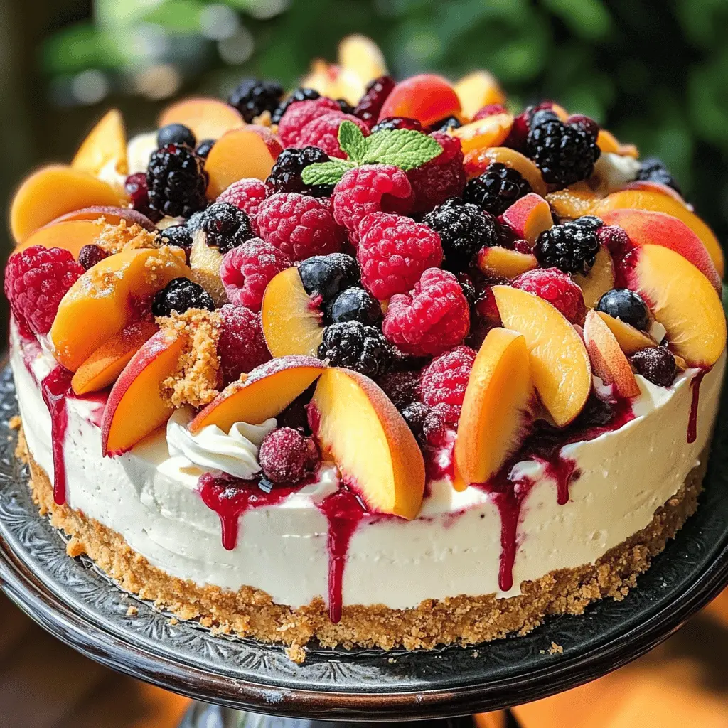 This Summer Berry and Peach Cheesecake is a delightful way to celebrate fresh fruits! Creamy cheesecake filled with sweet peaches and topped with a colorful mix of berries makes it a perfect dessert for picnics, BBQs, or any summer gathering. Save this easy, no-bake recipe for your next celebration and impress your friends and family with a deliciously fruity treat!