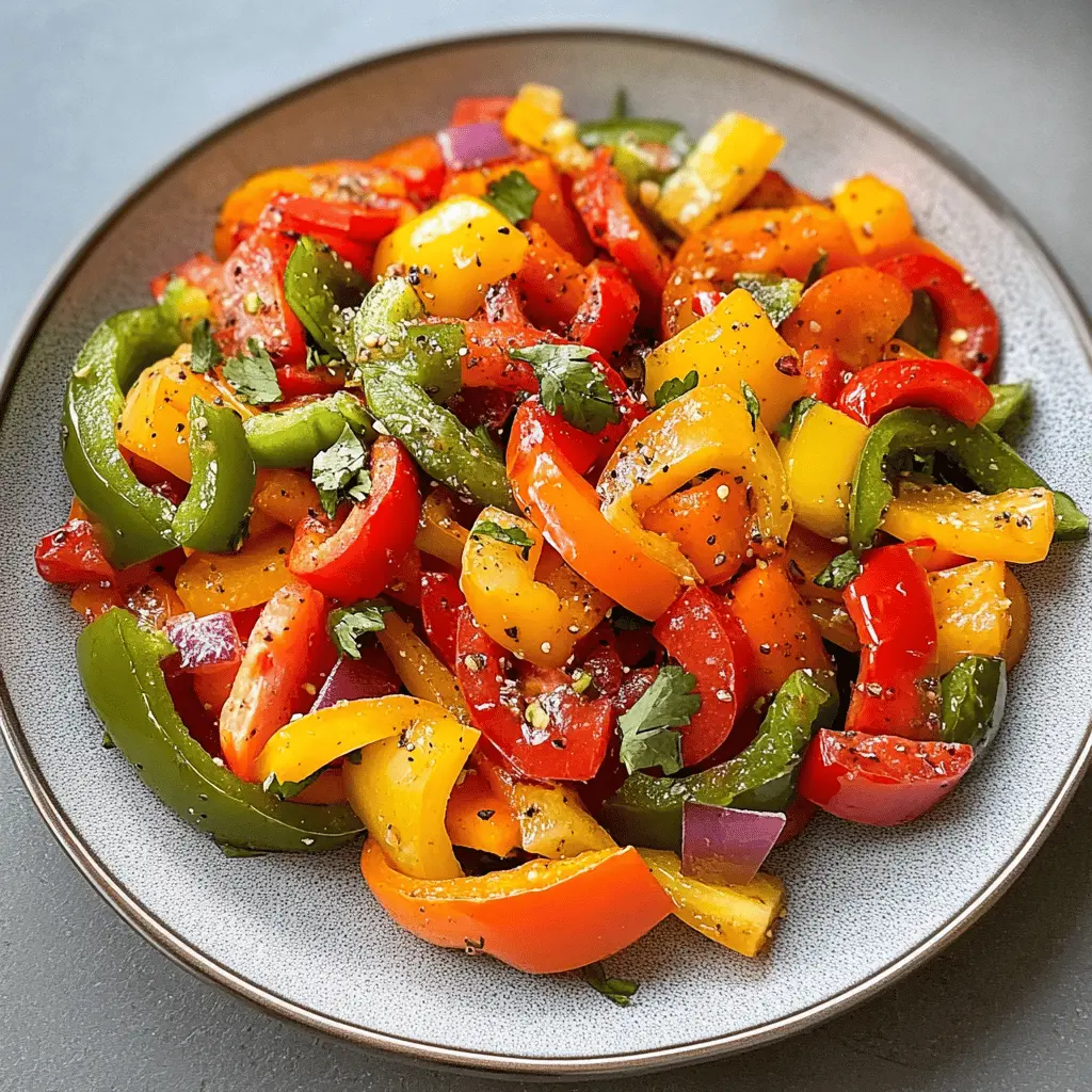 This Sweet Pepper Salad bursts with vibrant colors and fresh flavors that make it a perfect side dish or light meal! With sweet bell peppers, crisp cucumbers, and a zesty dressing, it’s not just delicious but also packed with nutrients. Save this recipe for your next summer gathering or picnic—everyone will love it!