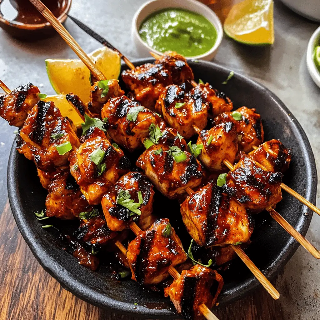 Juicy BBQ chicken skewers are perfect for your next cookout! This simple recipe features tender chicken marinated in a flavorful blend of spices and tangy barbecue sauce, making it a hit for summer gatherings or weeknight dinners. Save this pin for a tasty and easy grilling idea that everyone will love!