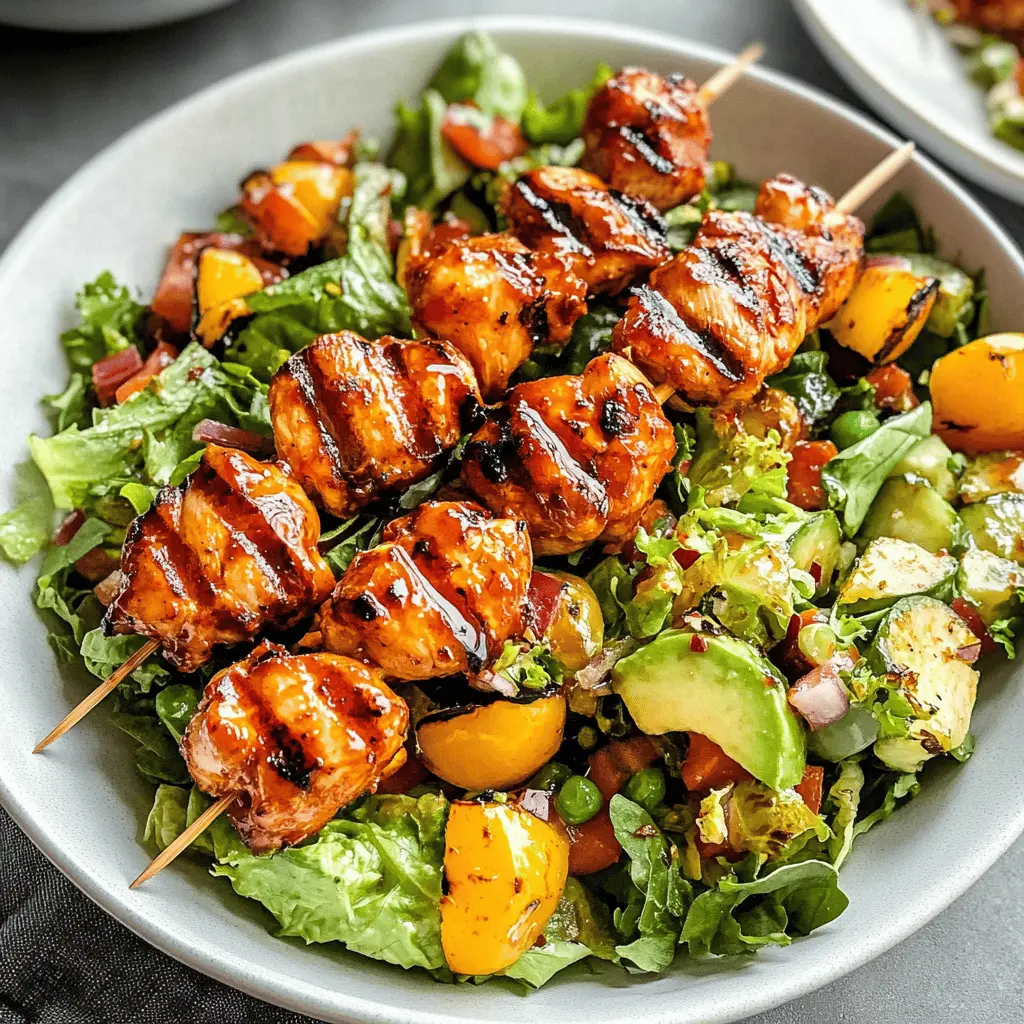Easy BBQ Chicken Skewer Salad Recipe