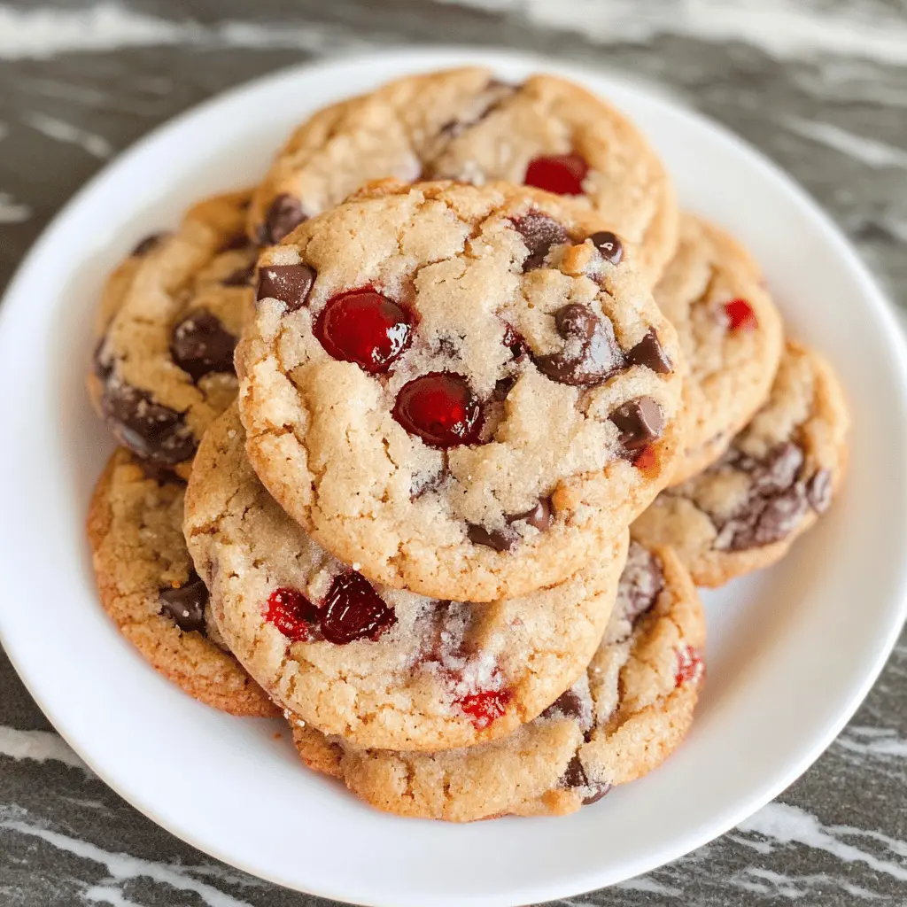 Easy Maraschino Cherry Chocolate Chip Cookies