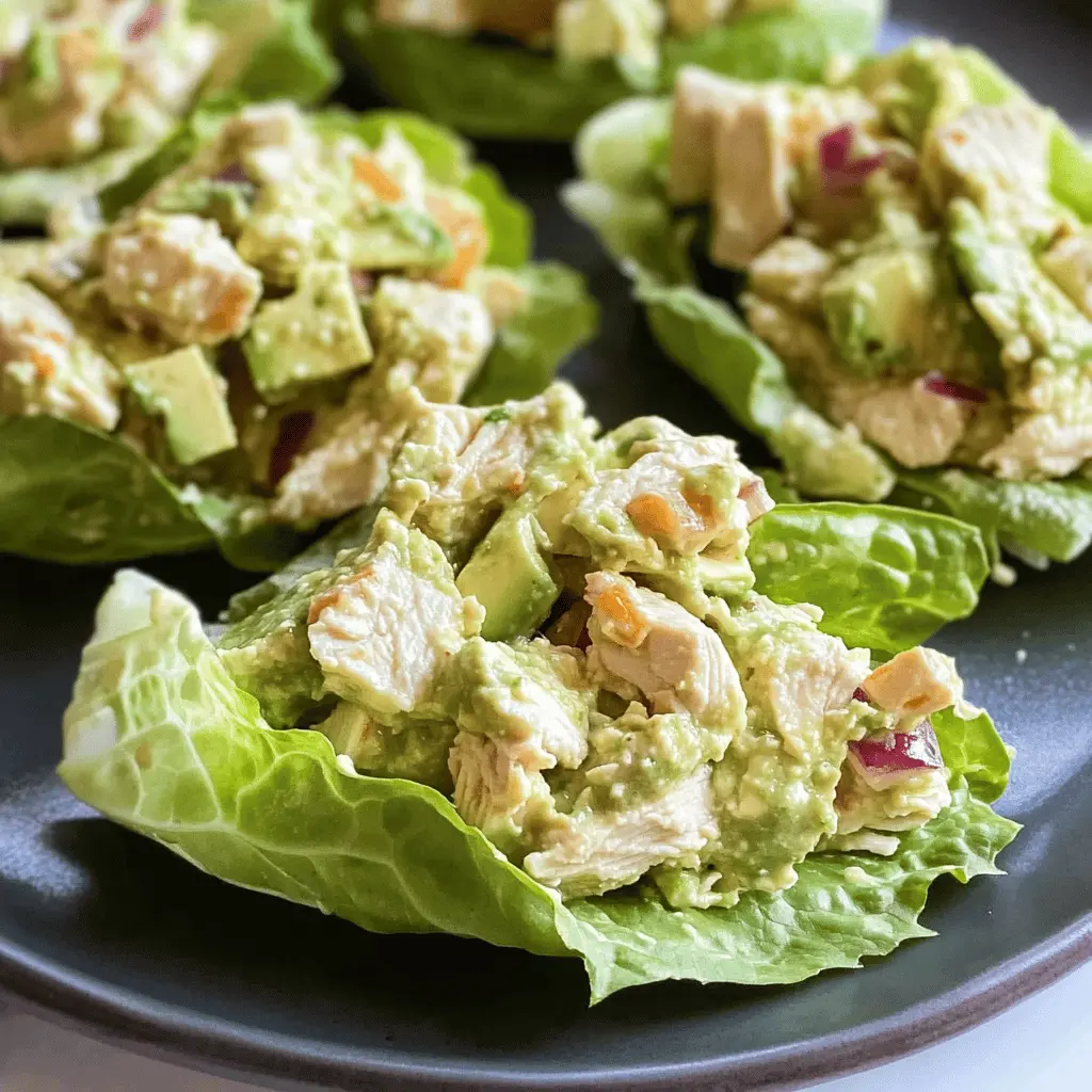 Easy Avocado Chicken Salad Lettuce Wraps