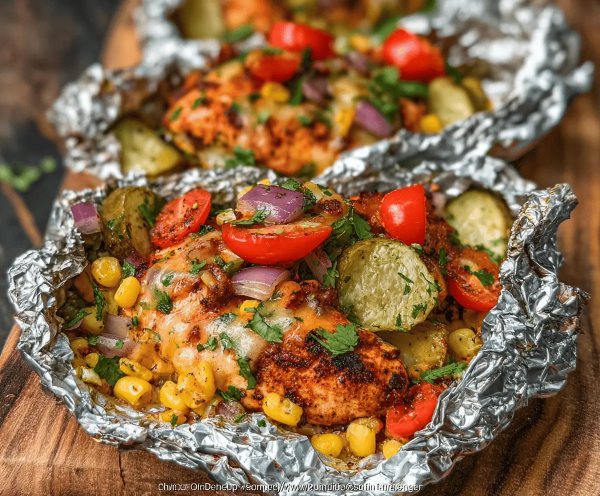Easy Santa Fe Chicken Foil Packets Recipe