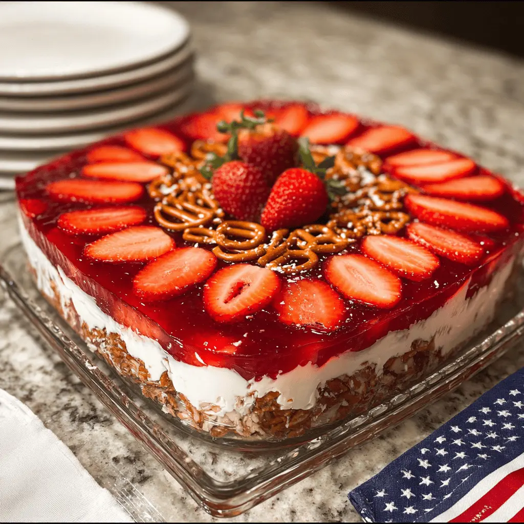 Easy Strawberry Pretzel Jello Salad Recipe
