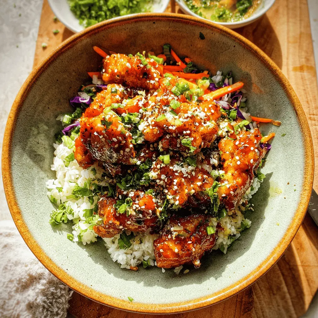 Easy Spicy Hot Honey Chicken Bowls
