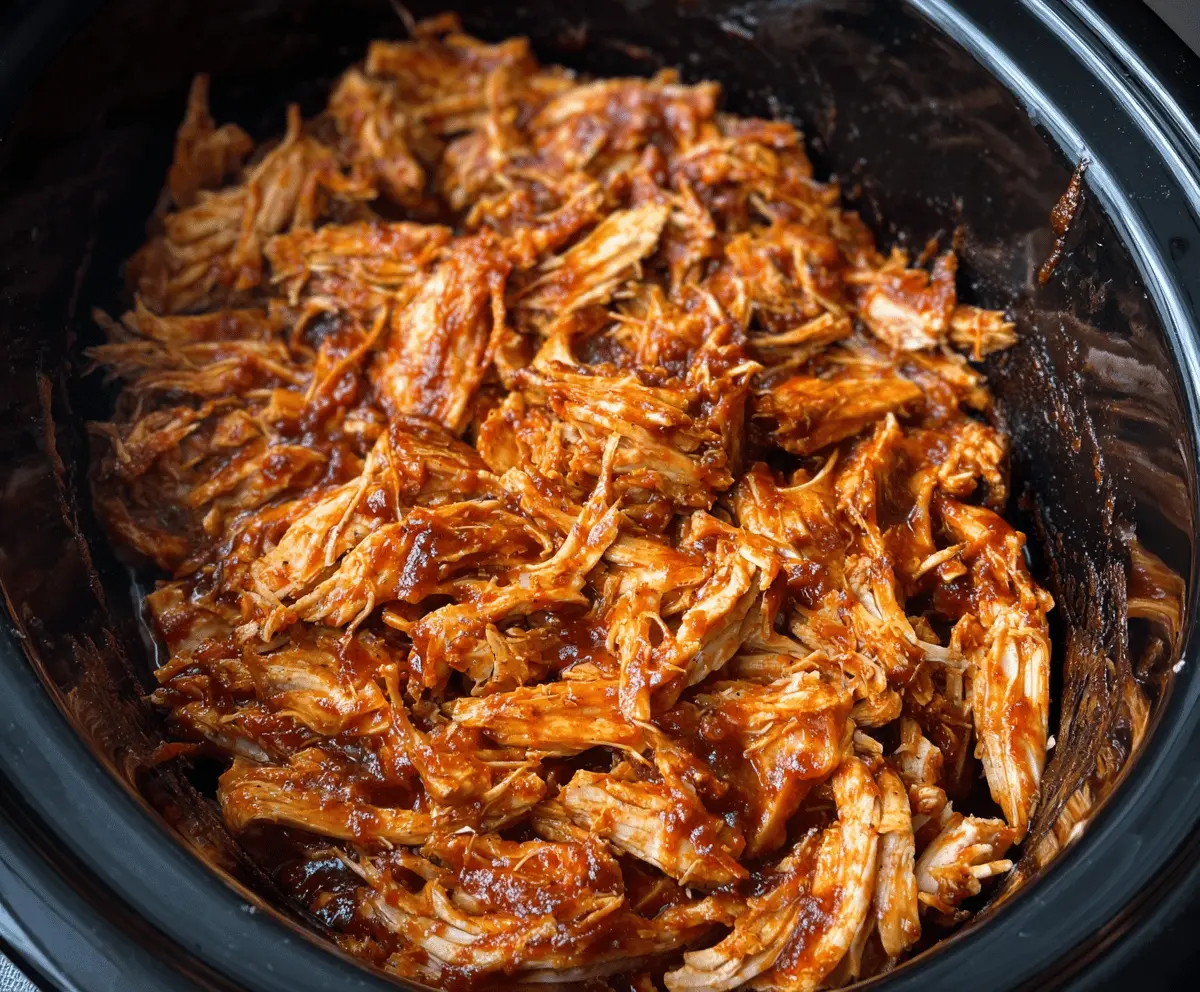 Easy Crockpot BBQ Pulled Chicken Recipe