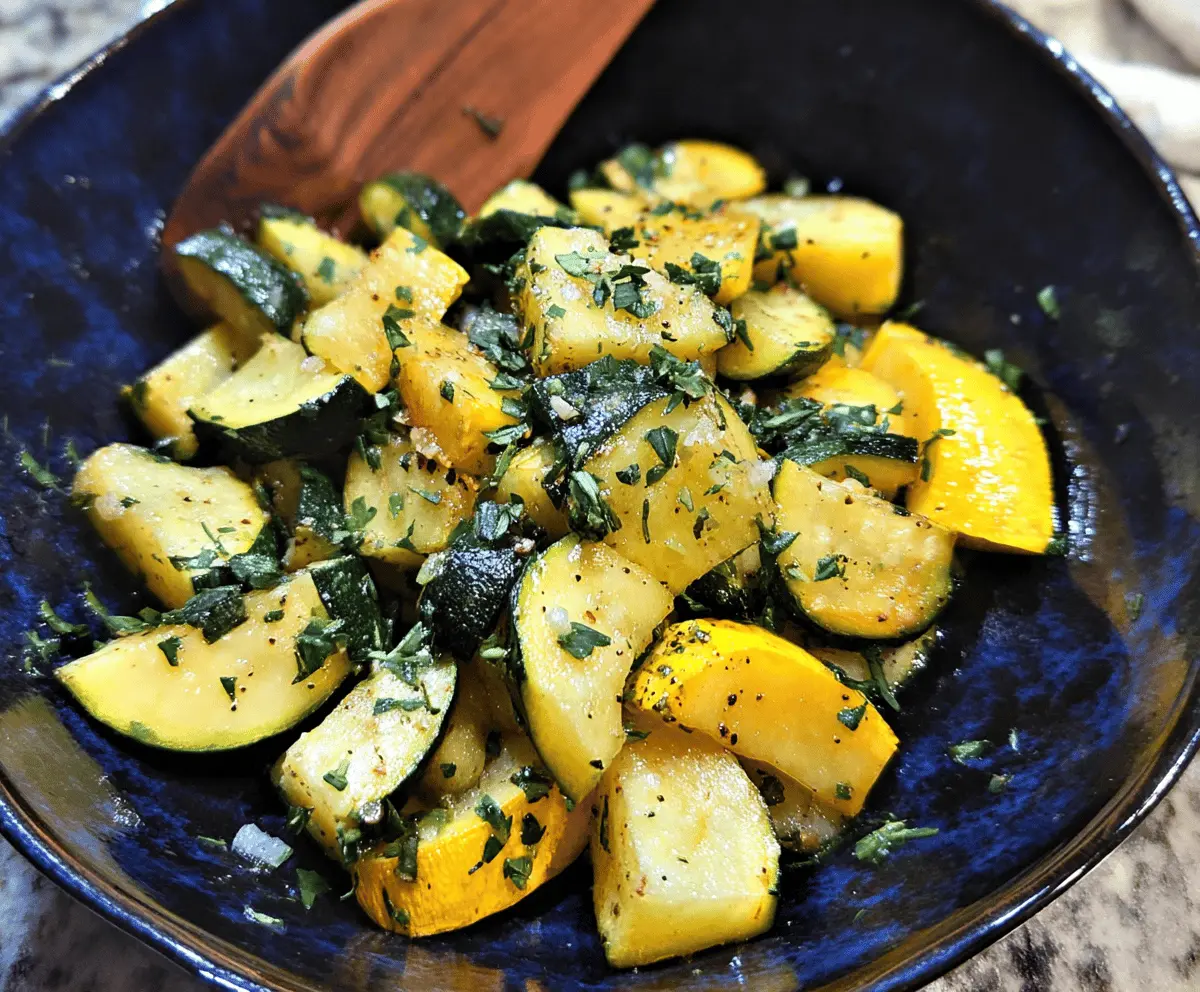 Easy Low Carb Garlic Butter Zucchini and Squash