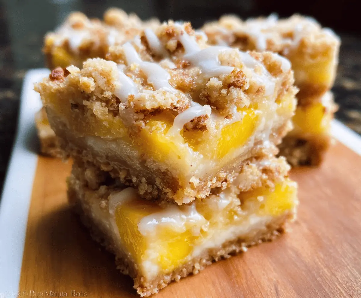 Easy Peaches and Cream Crumble Bars Recipe