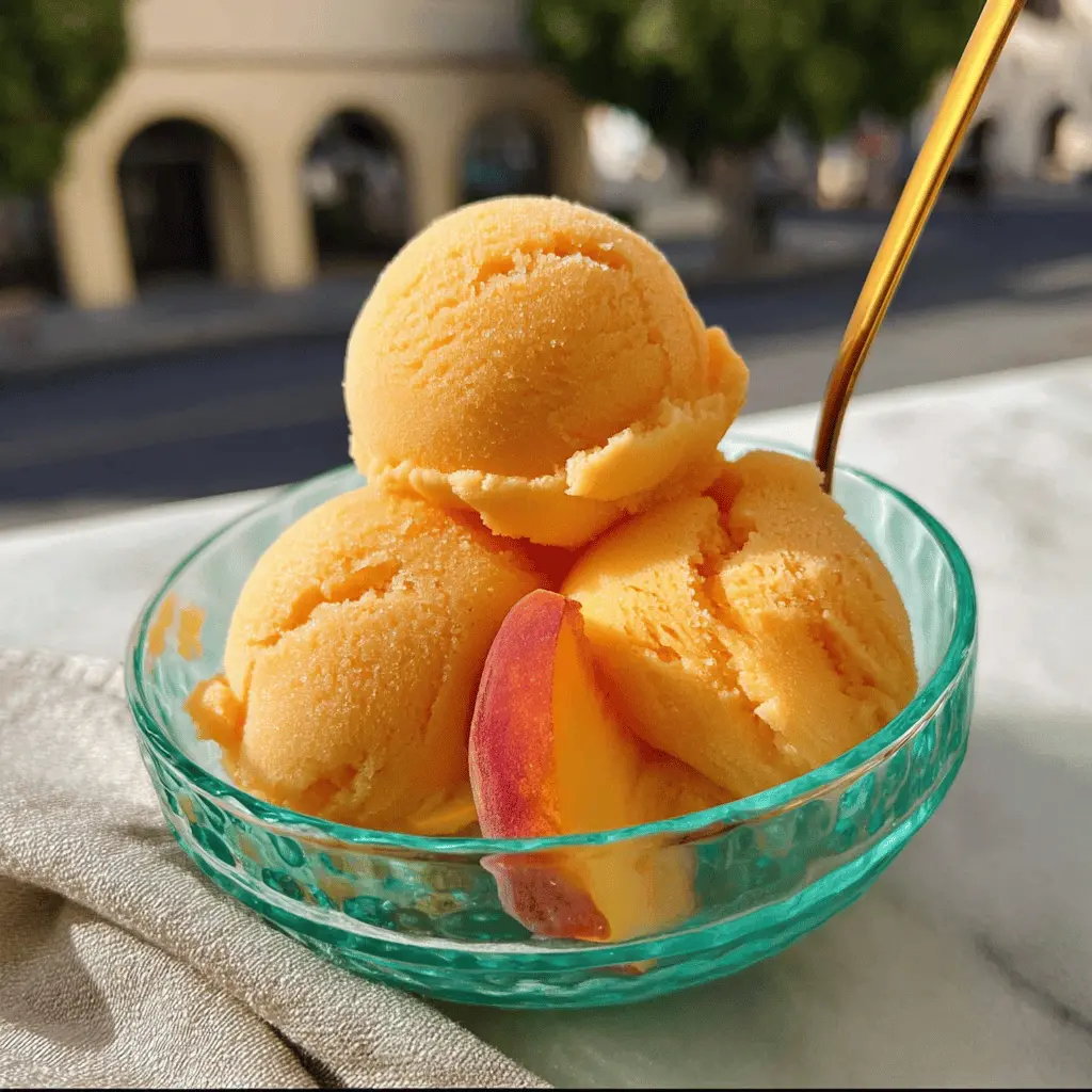 Creamy Peach Sorbet Recipe for Summer