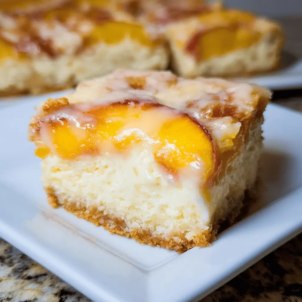 Peaches and Cream Cheesecake Bars Recipe