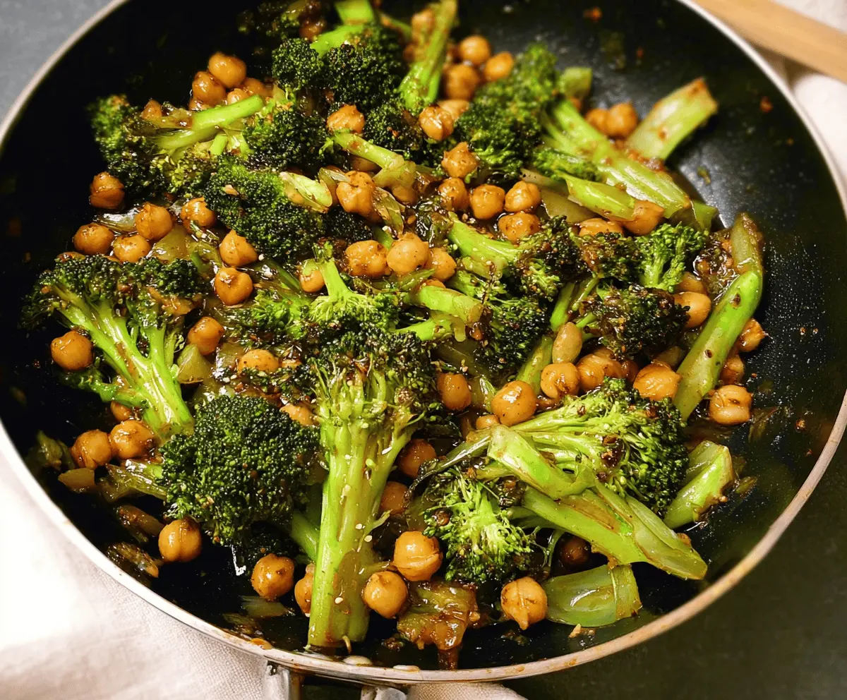 Easy Garlic Broccoli Chickpea Stir Fry