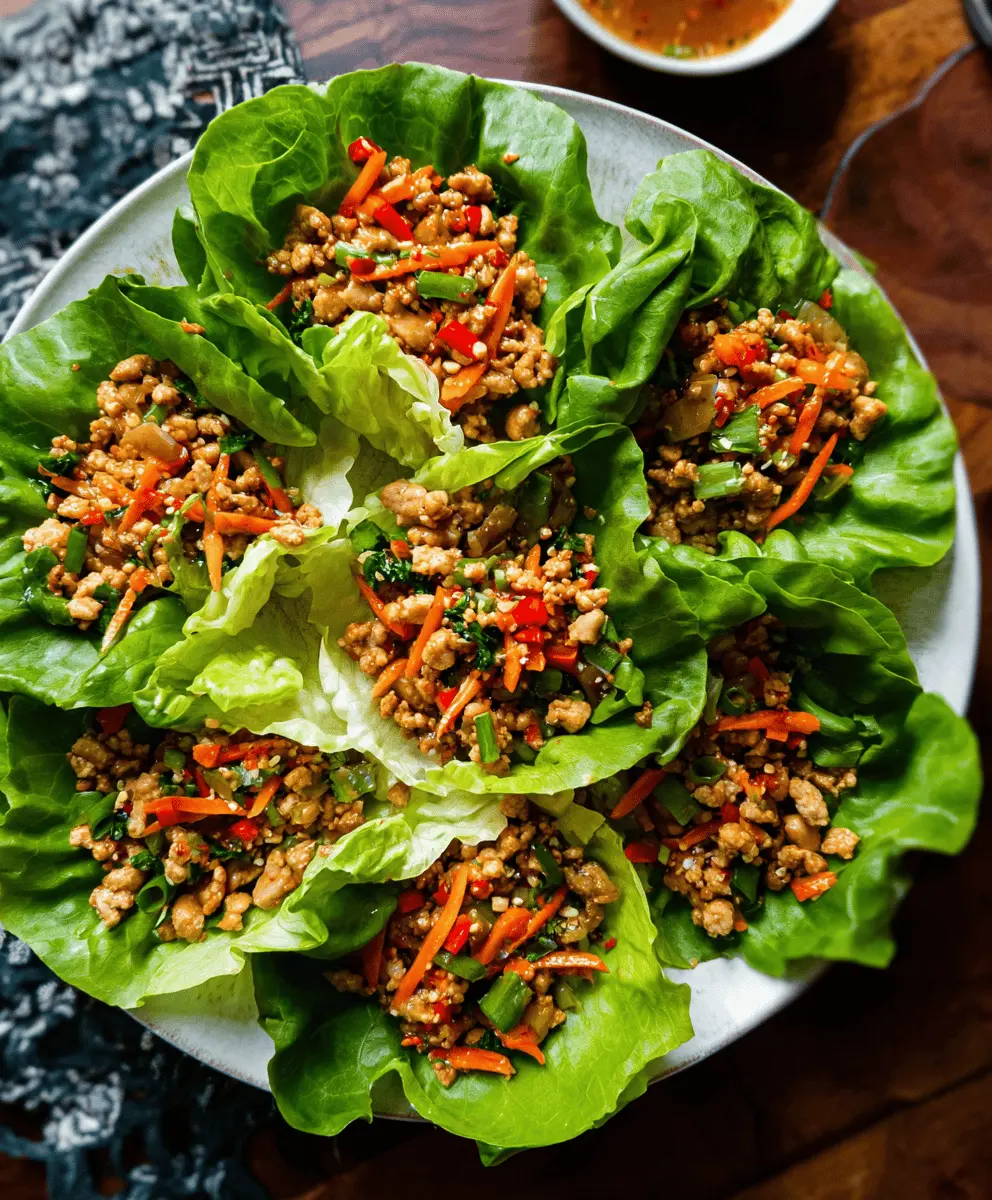 Healthy Thai Chicken Lettuce Wraps Recipe