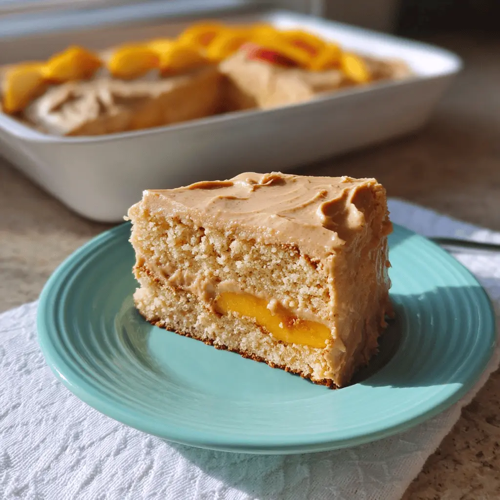 Moist Peach Cake With Brown Sugar Frosting