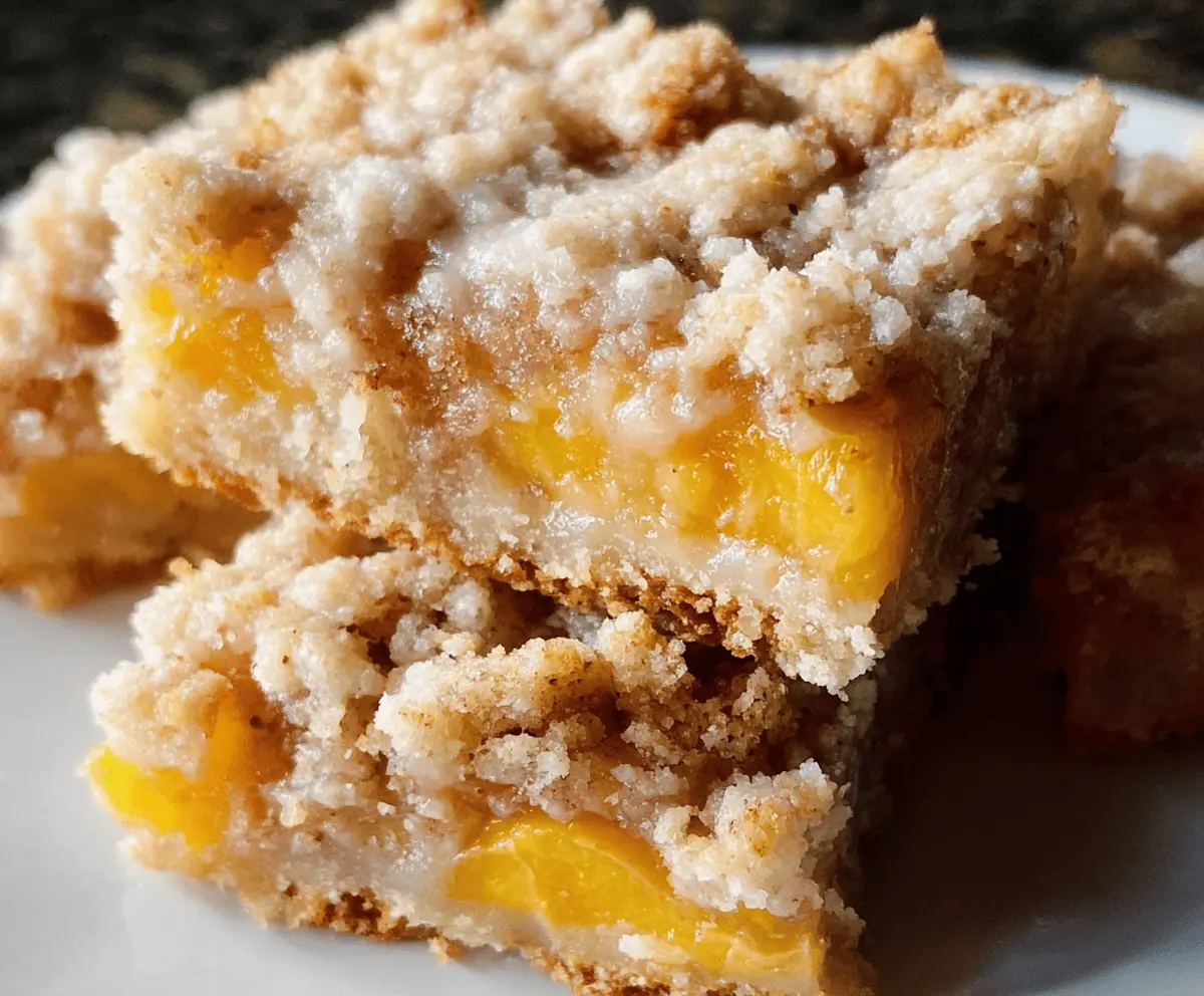 Easy Peach Crumble Bars with Sweet Topping