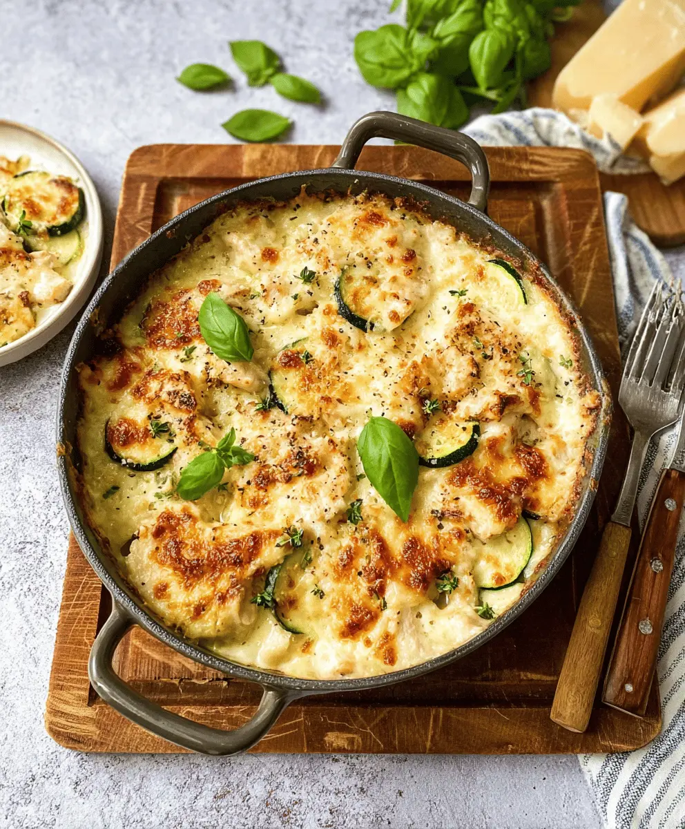 Easy Cheesy Keto Chicken Zucchini Bake Recipe
