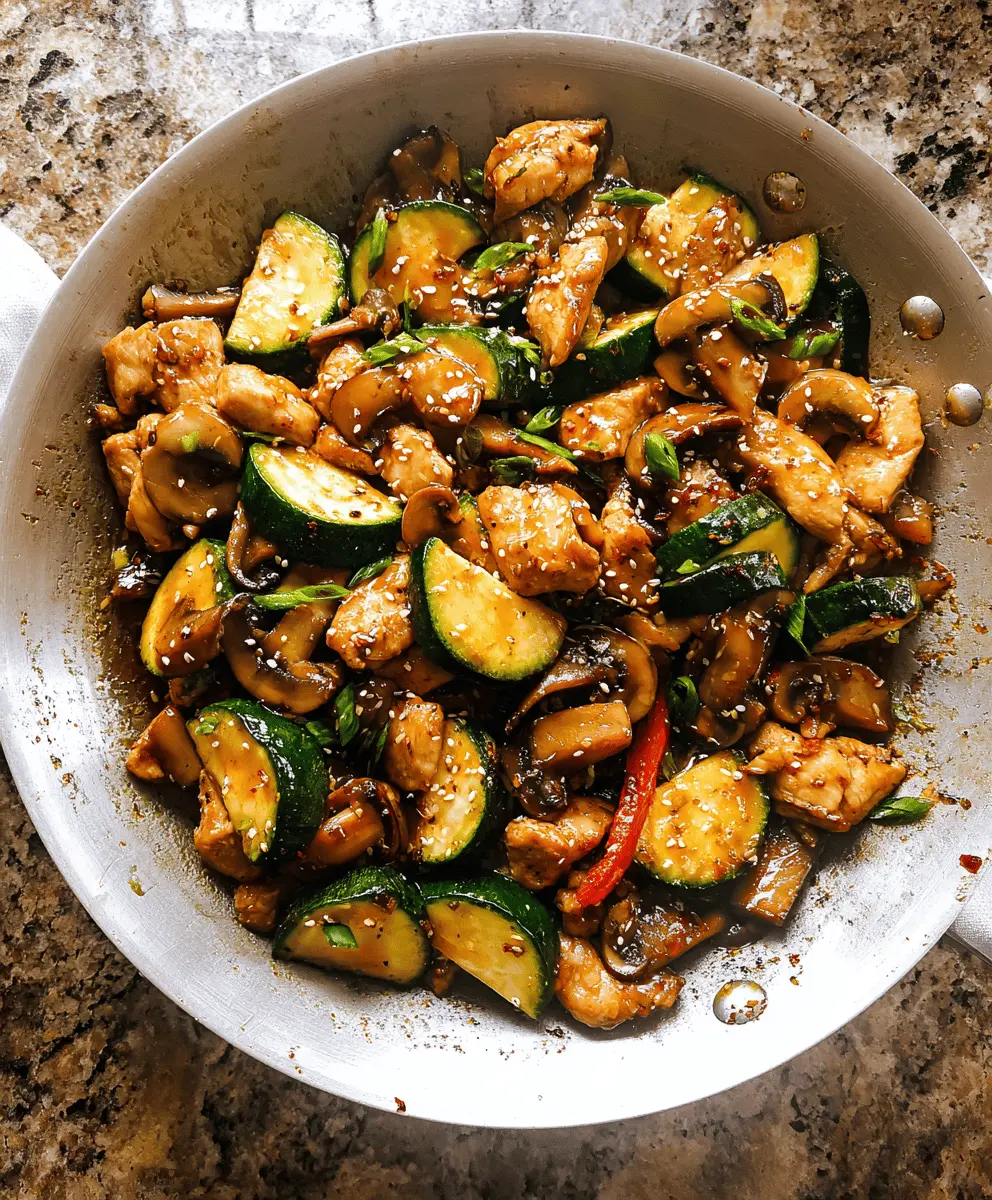 Easy Zucchini Mushroom Chicken Stir Fry Recipe