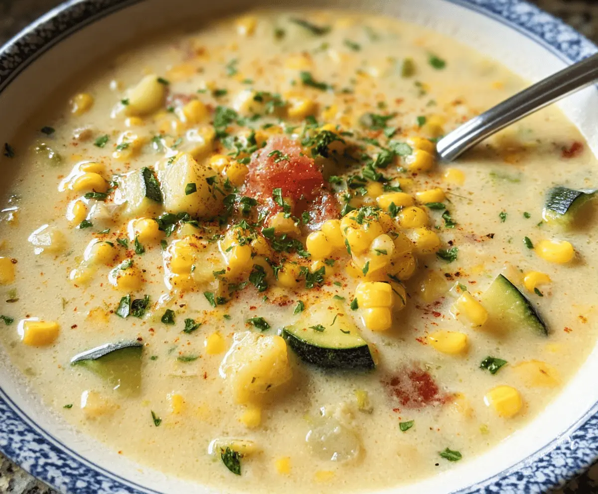 Creamy Summer Corn and Zucchini Chowder Recipe